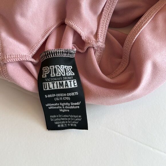 VICTORIA'S SECRET PINK ULTIMATE LIGHTLY LINED BRA PINK SMALL DD - Picture 3 of 6